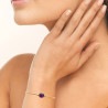 Bracelet Zélida  jonc plaqué or et améthyste  - Bijouterie La Petite Française