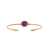 Bracelet Zélida  jonc plaqué or et améthyste  - Bijouterie La Petite Française