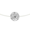 Collier fil nylon boule strass argent  - La Petite Française