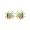 Boucles d'oreilles soleil aventurine plaqué or  - Bijouterie La Petite Française