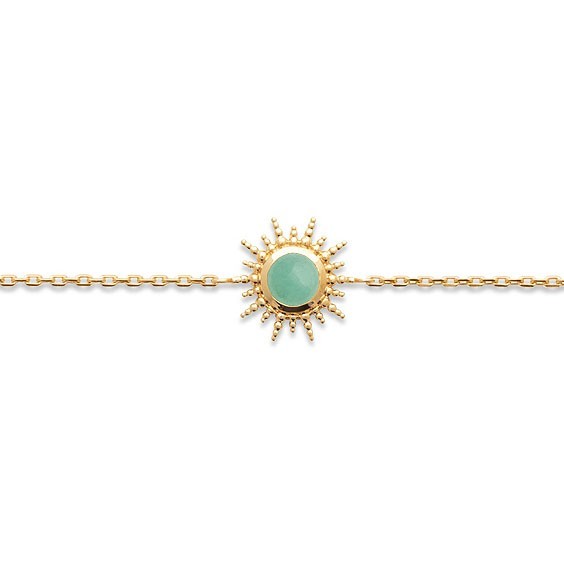 Bracelet soleil aventurine plaqué or   - La Petite Française