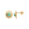 Boucles d'oreilles soleil aventurine plaqué or  - Bijouterie La Petite Française