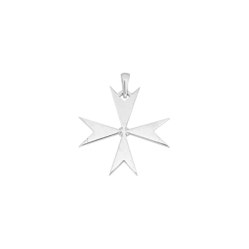 Croix de Malte Or 14 carats gris - 32 MM  - La Petite Française
