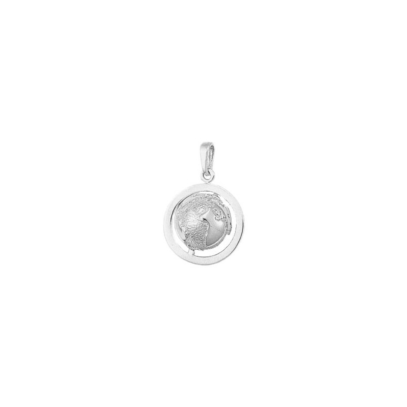 Pendentif globe-terrestre en argent  - La Petite Française