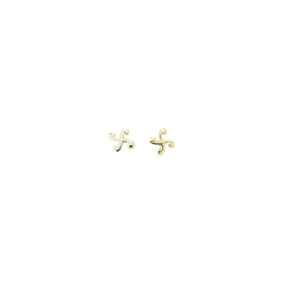 Boucles d'oreilles croix Basque plaqué Or 18 carats  - La Petite Française