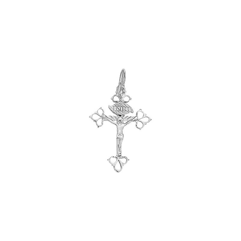 Croix grille à dentelle du Dauphiné argent - 42 MM 