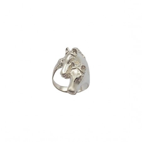 Bague chevaux Or 18 carats gris - 25 MM  - La Petite Française