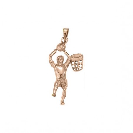 Pendentif Basketteur plaqué Or rose  - Bijouterie La Petite Française