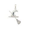 Pendentif chapeau et balai de sorcière argent  - Bijouterie La Petite Française