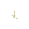 Pendentif sorcière sur son balai  plaqué Or - 23 MM  - Bijouterie La Petite Française