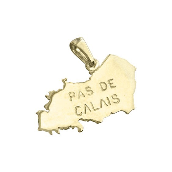 Pendentif carte Pas de Calais Or 9 carats jaune  - Bijouterie La Petite Française