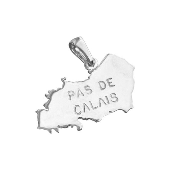 Pendentif carte Pas de Calais argent  - Bijouterie La Petite Française