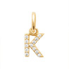 Pendentif lettre K plaqué or et zirconiums - 10 MM  - Bijouterie La Petite Française