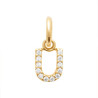 Pendentif lettre U plaqué or et zirconiums - 10 MM  - Bijouterie La Petite Française