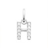 Pendentif lettre H argent et zirconiums - 10 MM  - Bijouterie La Petite Française