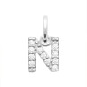 Pendentif lettre N argent et zirconiums - 10 MM  - Bijouterie La Petite Française