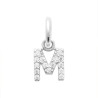 Pendentif lettre M argent et zirconiums - 10 MM  - Bijouterie La Petite Française