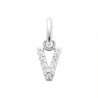 Pendentif lettre V argent et zirconiums - 10 MM  - Bijouterie La Petite Française