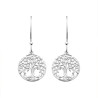 Boucles d'oreilles pendantes arbre de vie et racines argent rhodié  - Bijouterie La Petite Française