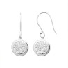 Boucles d'oreilles pendantes médailles arbre de vie argent rhodié  - Bijouterie La Petite Française