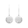 Boucles d'oreilles pendantes médailles arbre de vie argent rhodié  - Bijouterie La Petite Française