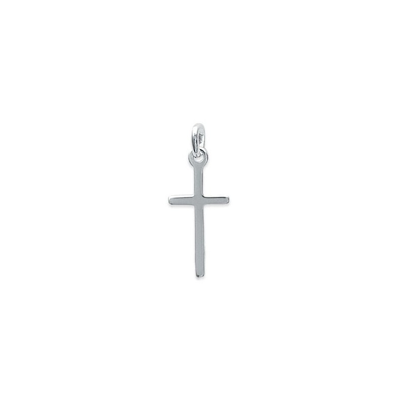 Croix argent rhodié - 21 x 10 MM  - Bijouterie La Petite Française