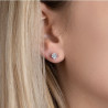 Boucles d'oreilles argent rhodié et ziconium - 5 MM  - Bijouterie La Petite Française