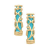 Boucles d'oreilles puces Tiki Polynésien turquoise force plaqué or  - Bijouterie La Petite Française
