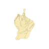 Pendentif carte Guyane Plaqué Or jaune - 43 MM  - Bijouterie La Petite Française