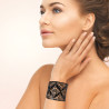 Bracelet manchette arabesque noire acier 