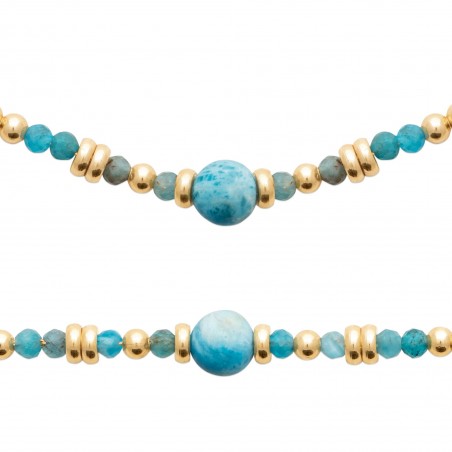 Bracelet Eléna apatite et plaqué or  - Bijouterie La Petite Française