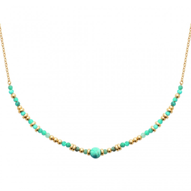 Collier Eléna apatite et plaqué or  - Bijouterie La Petite Française