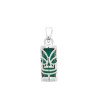 Pendentif Tiki Polynésien agate verte argent rhodié- 20 MM  - Bijouterie La Petite Française