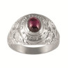 Chevalière Us Navy rhodolite argent - Bijouterie La Petite Française