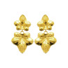 Boucles d'oreilles pendantes feuilles acier jaune 
