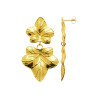 Boucles d'oreilles pendantes feuilles acier jaune 