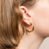 Demi-créoles acier jaune 5 mm  - 30 mm 