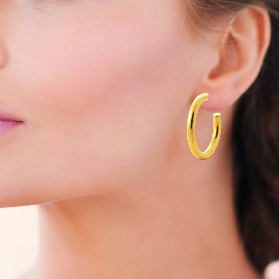 Demi-créoles acier jaune 5 mm  - 40 mm 