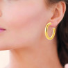 Demi-créoles acier jaune 6 mm  - 40 mm - Bijouterie La Petite Française