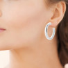 Demi-créoles acier gris 6 mm  - 40 mm - Bijouterie La Petite Française