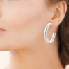 Demi-créoles acier gris 8 mm  - 50 mm - Bijouterie La Petite Française