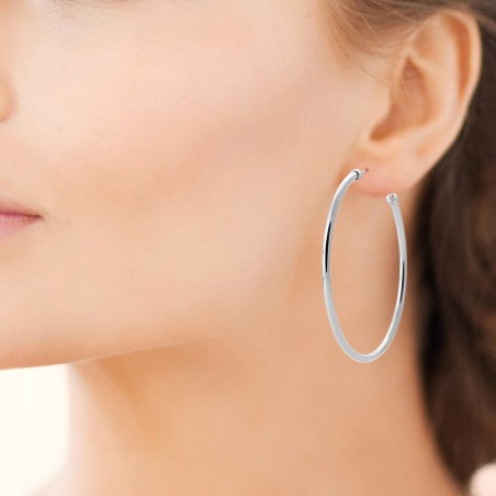 Créoles acier 3 mm -  70 mm - Bijouterie La Petite Française