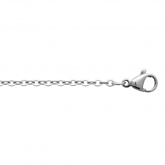 Chaîne forçat acier 2  mm - 50 cm - Bijouterie La Petite Française