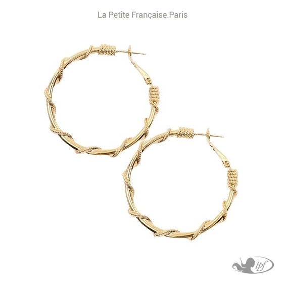 Créoles cordages plaqué or...
