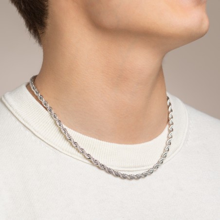 Chaine maille corde acier 5 MM   - 50 cm - Bijouterie La Petite Française