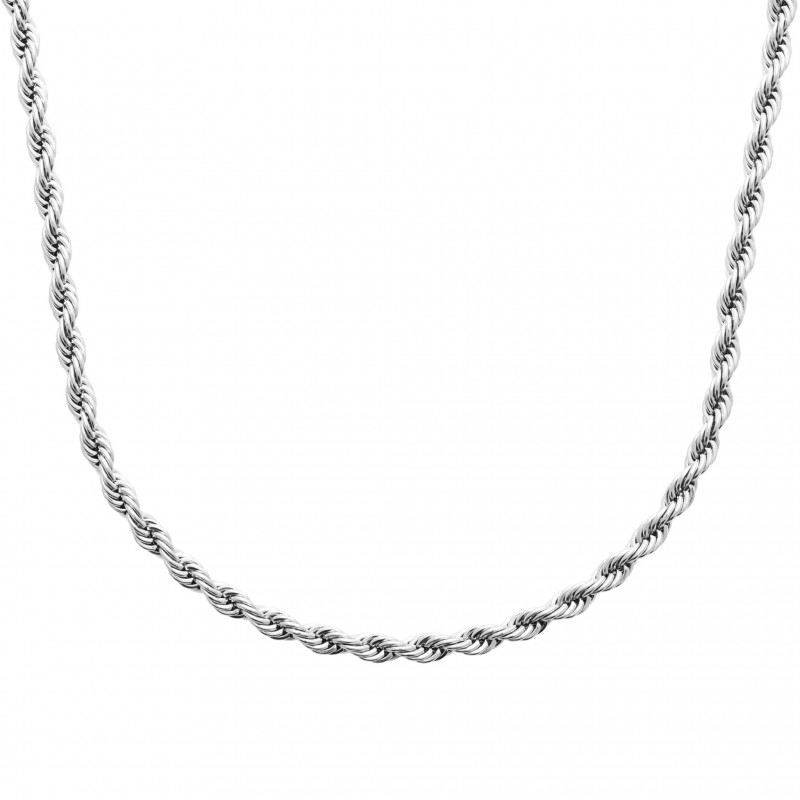 Chaine maille corde acier 5 MM   - 55 cm - Bijouterie La Petite Française