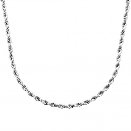 Chaine maille corde acier 5 MM   - 55 cm - Bijouterie La Petite Française