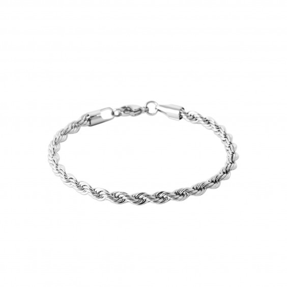 Bracelet maille corde acier 5 MM   - 22 cm - Bijouterie La Petite Française