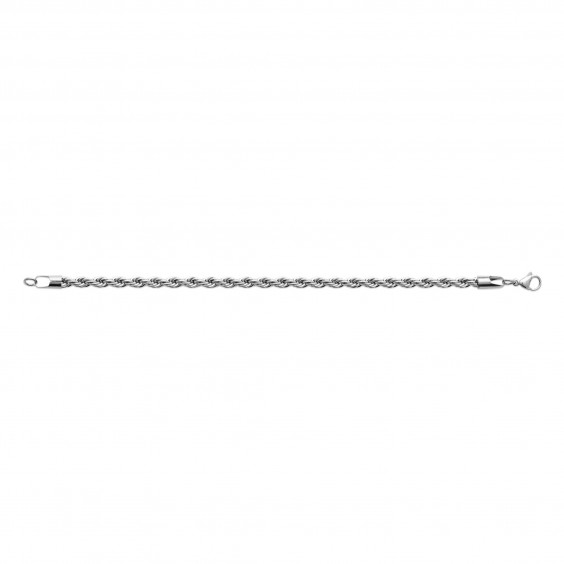 Bracelet maille corde acier 5 MM   - 22 cm - Bijouterie La Petite Française