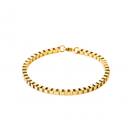 Bracelet maille Vénitienne acier 4 MM jaune - 21 cm - Bijouterie La Petite Française